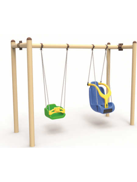 Гойдалки вуличні універсальні навісні на стійках